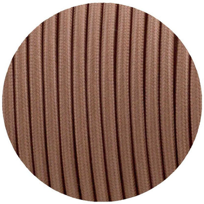 2 Core Round Fabric Cable 0.75mm – 1 m to 4 m - Light Brown, 2 m