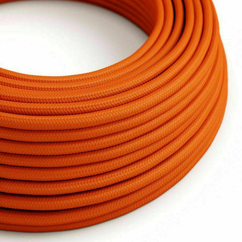 2 Core Round Fabric Cable 0.75mm – 1 m to 4 m - Orange, 1 m