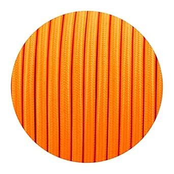 2 Core Round Fabric Cable 0.75mm – 1 m to 4 m - Orange, 2 m