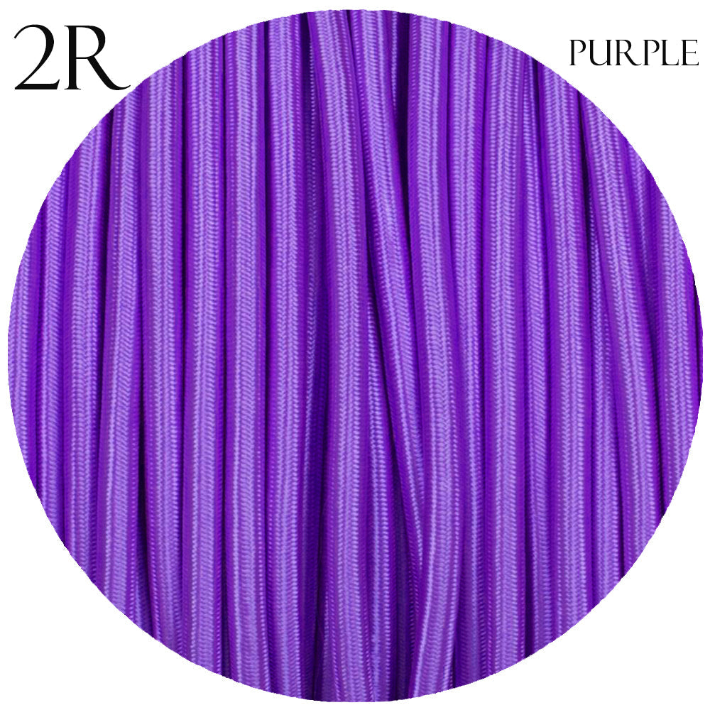 2 Core Round Fabric Cable 0.75mm – 1 m to 4 m - Purple, 1 m