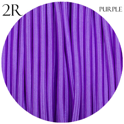2 Core Round Fabric Cable 0.75mm – 1 m to 4 m - Purple, 1 m