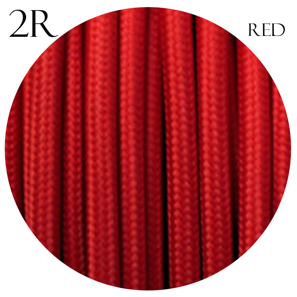 2 Core Round Fabric Cable 0.75mm – 1 m to 4 m - Red, 1 m