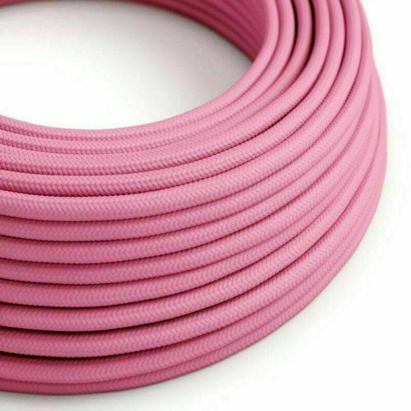 2 Core Round Fabric Cable 0.75mm – 1 m to 4 m - Rose Pink, 1 m