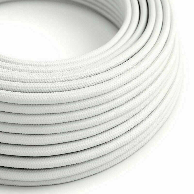 2 Core Round Fabric Cable 0.75mm – 1 m to 4 m - White, 1 m