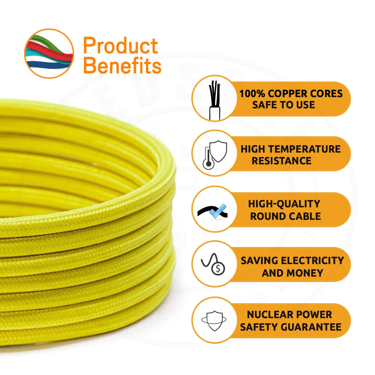 2 Core Round Fabric Cable 0.75mm – 5 m to 15 m - photo 5