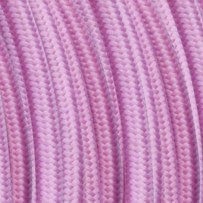 2 Core Round Fabric Cable 0.75mm – 5 m to 15 m - Baby Pink, 10 m