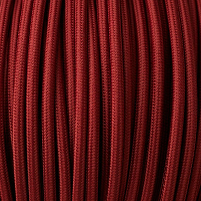 2 Core Round Fabric Cable 0.75mm – 5 m to 15 m - Burgundy, 10 m