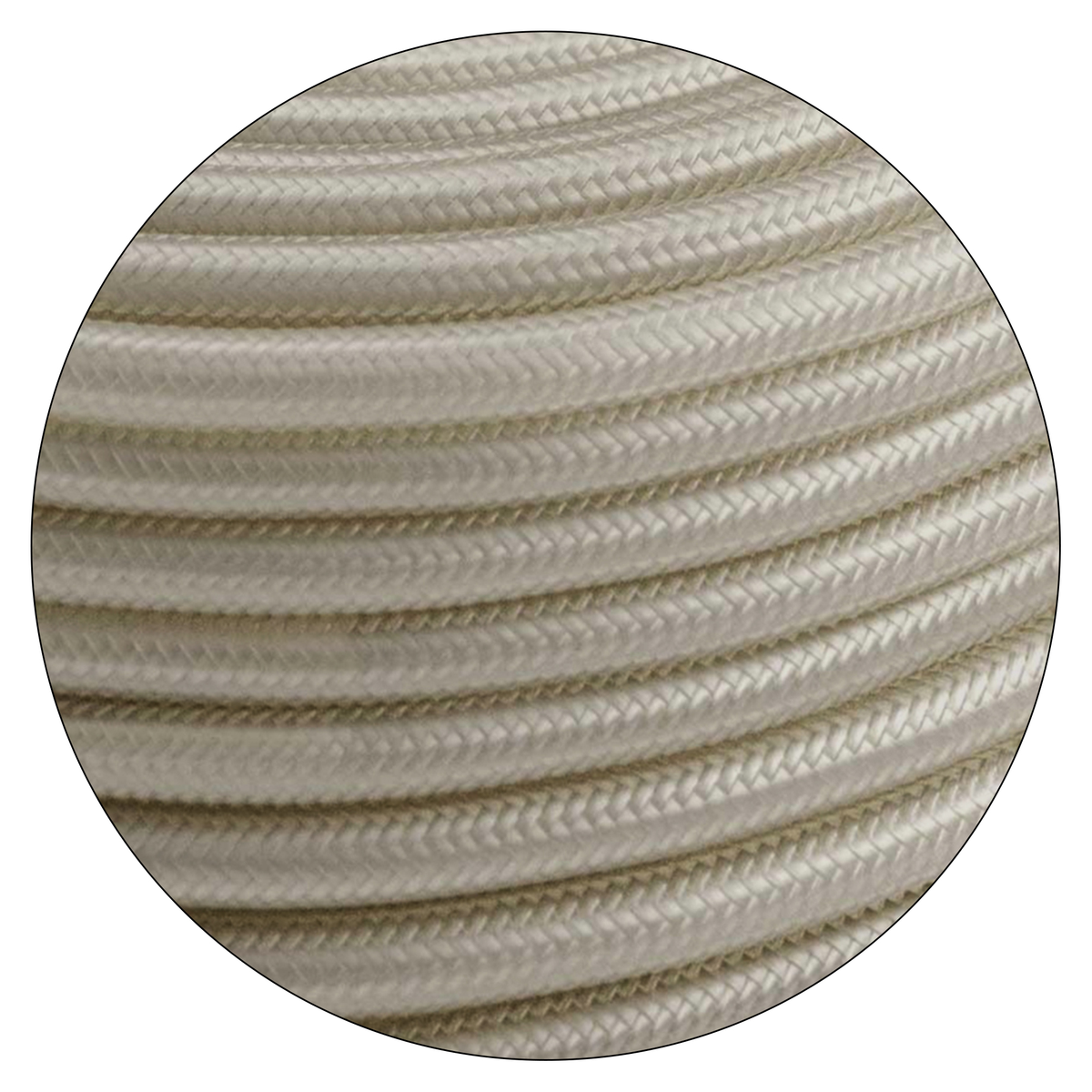 2 Core Round Fabric Cable 0.75mm – 5 m to 15 m - Cream, 10 m