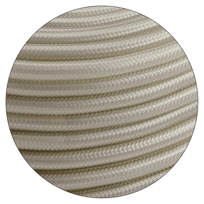 2 Core Round Fabric Cable 0.75mm – 5 m to 15 m - Cream, 10 m