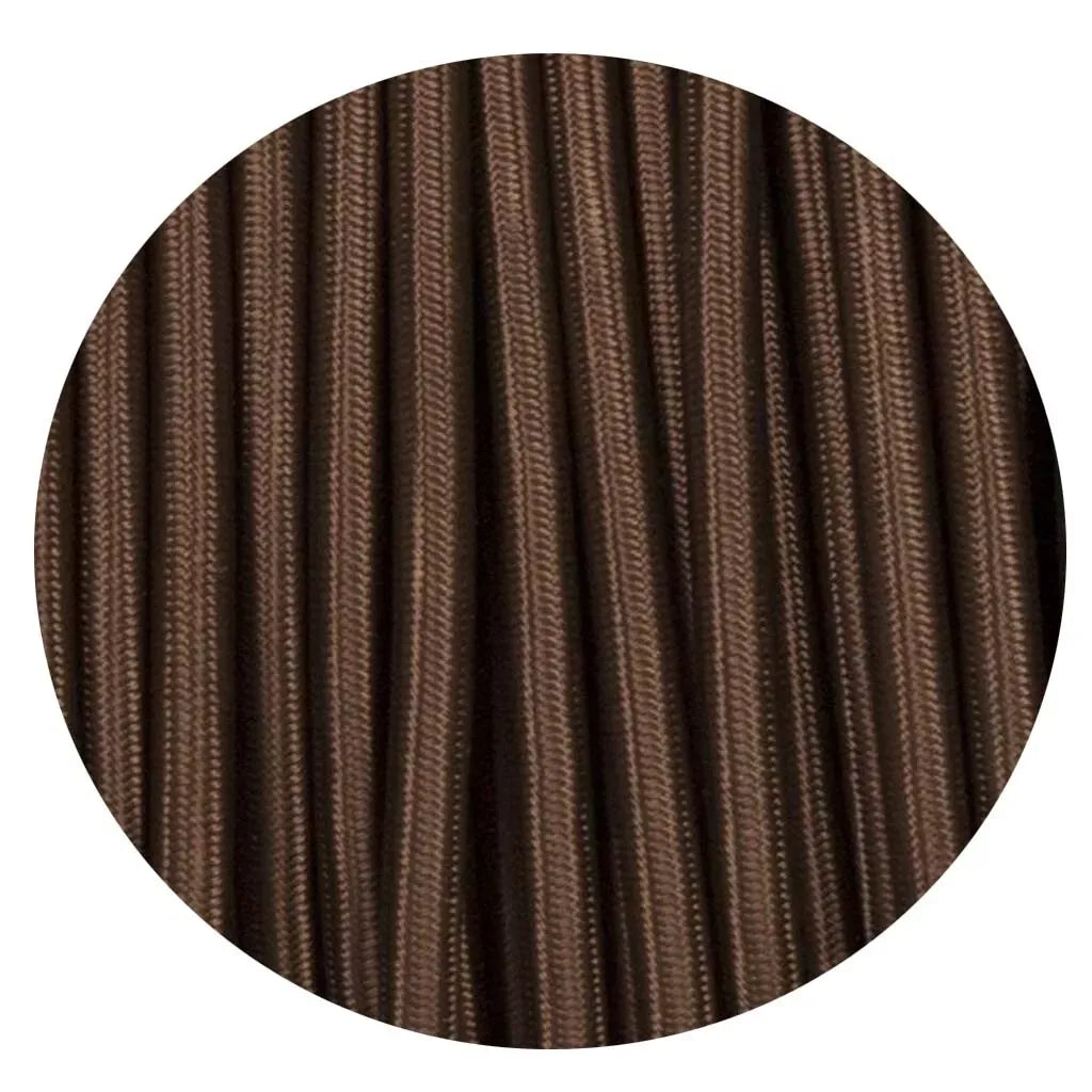 2 Core Round Fabric Cable 0.75mm – 5 m to 15 m - Dark Brown, 5 m