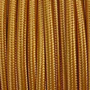 2 Core Round Fabric Cable 0.75mm – 5 m to 15 m - Gold, 10 m