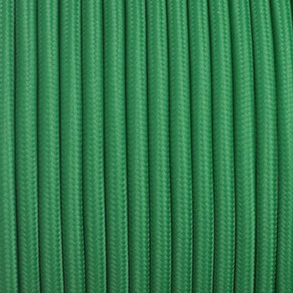 2 Core Round Fabric Cable 0.75mm – 5 m to 15 m - Green, 10 m