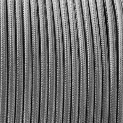 2 Core Round Fabric Cable 0.75mm – 5 m to 15 m - Grey, 10 m