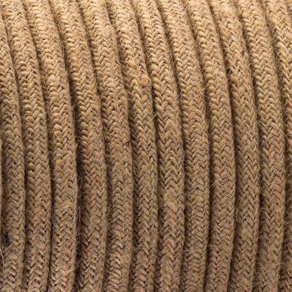 2 Core Round Fabric Cable 0.75mm – 5 m to 15 m - Hemp, 10 m