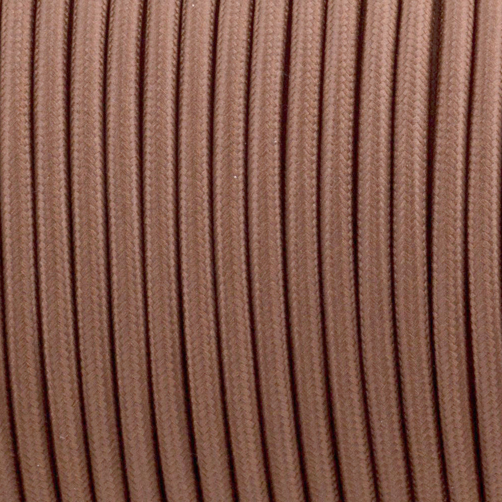 2 Core Round Fabric Cable 0.75mm – 5 m to 15 m - Light Brown, 5 m