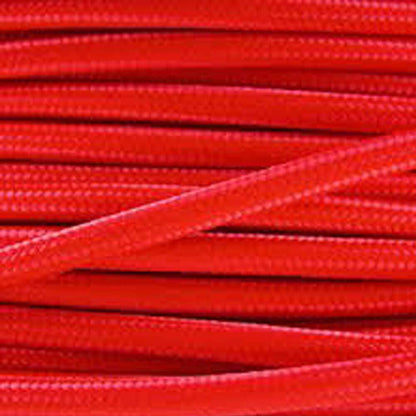 2 Core Round Fabric Cable 0.75mm – 5 m to 15 m - Red, 10 m