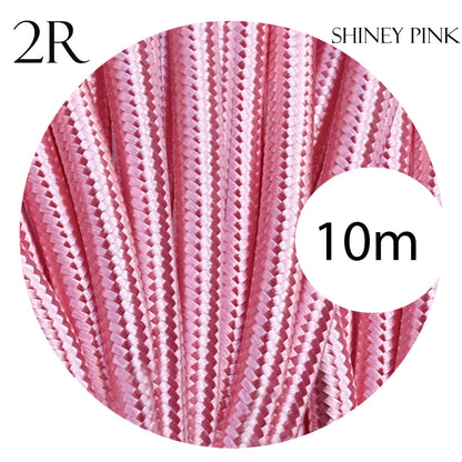2 Core Round Fabric Cable 0.75mm – 5 m to 15 m - Shiny Pink, 10 m