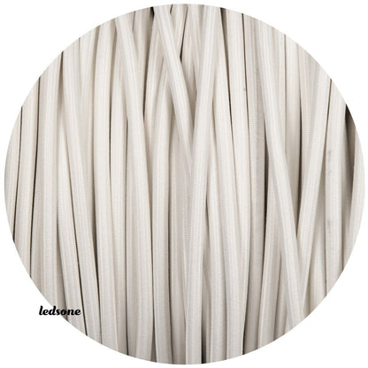 2 Core Round Fabric Cable 0.75mm – 5 m to 15 m - White, 5 m