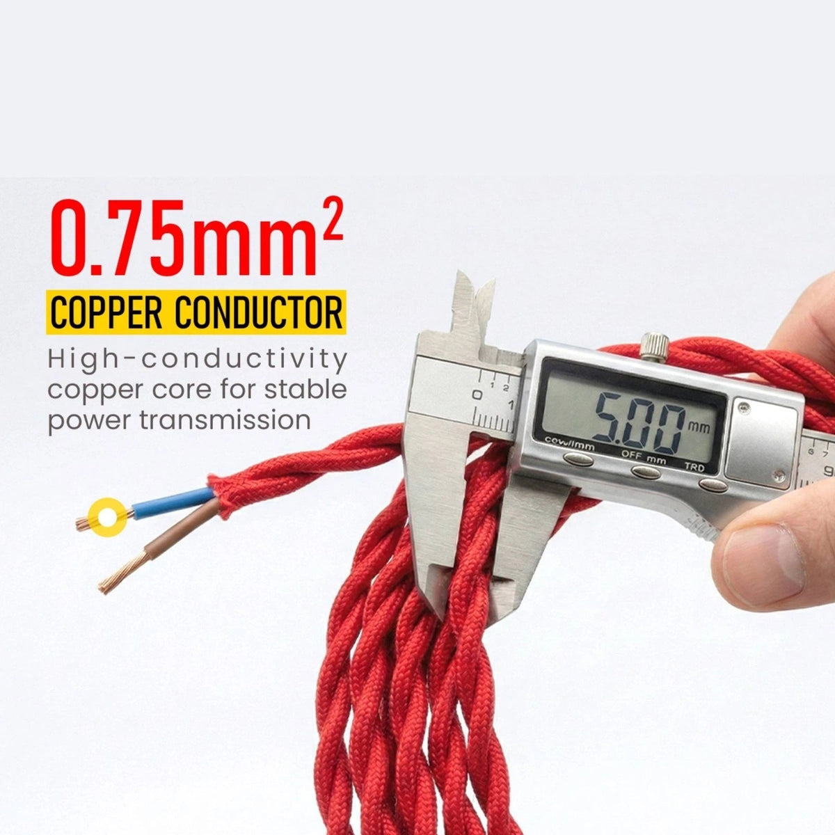 2 Core Twisted Fabric Cable 0.75mm – 1 m to 4 m - photo 4