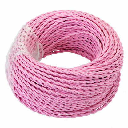 2 Core Twisted Fabric Cable 0.75mm – 1 m to 4 m - Baby Pink, 2 m