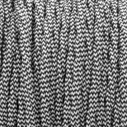 2 Core Twisted Fabric Cable 0.75mm – 1 m to 4 m - Black & White, 1 m