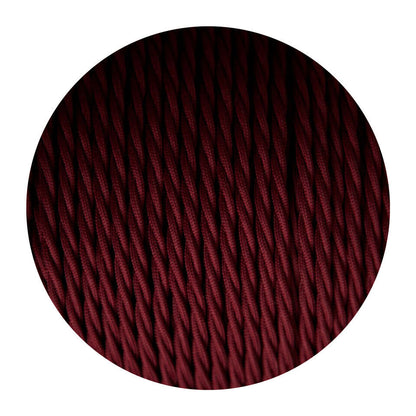 2 Core Twisted Fabric Cable 0.75mm – 1 m to 4 m - Burgundy, 2 m