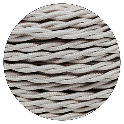 2 Core Twisted Fabric Cable 0.75mm – 1 m to 4 m - Cream, 2 m