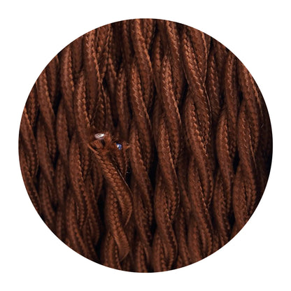 2 Core Twisted Fabric Cable 0.75mm – 1 m to 4 m - Dark Brown, 1 m