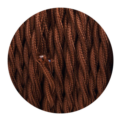 2 Core Twisted Fabric Cable 0.75mm – 1 m to 4 m - Dark Brown, 2 m