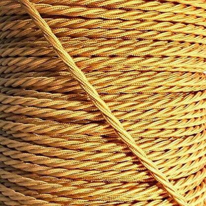 2 Core Twisted Fabric Cable 0.75mm – 1 m to 4 m - Gold, 2 m