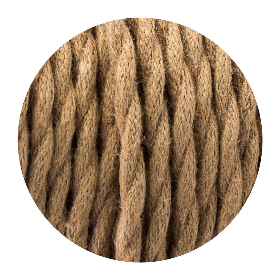 2 Core Twisted Fabric Cable 0.75mm – 1 m to 4 m - Hemp, 2 m