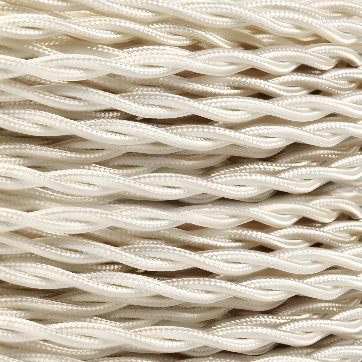 2 Core Twisted Fabric Cable 0.75mm – 1 m to 4 m - Ivory, 1 m