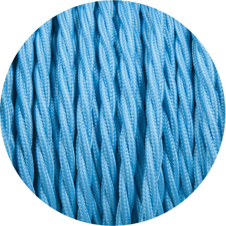 2 Core Twisted Fabric Cable 0.75mm – 1 m to 4 m - Light Blue, 2 m