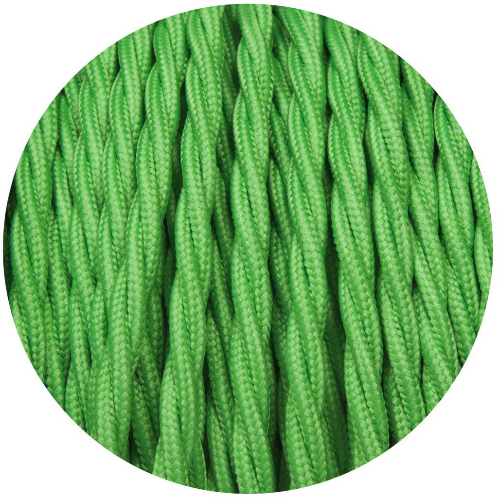 2 Core Twisted Fabric Cable 0.75mm – 1 m to 4 m - Light Green, 1 m