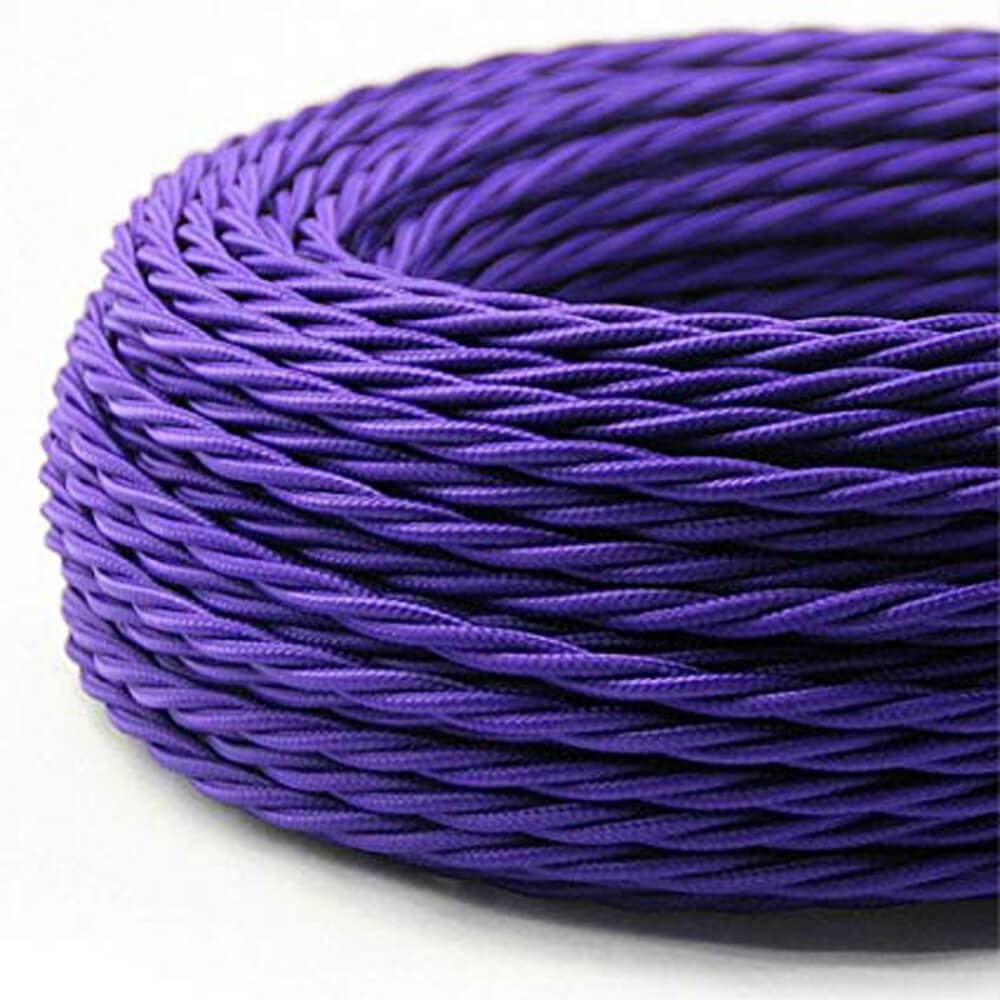 2 Core Twisted Fabric Cable 0.75mm – 1 m to 4 m - Purple, 1 m