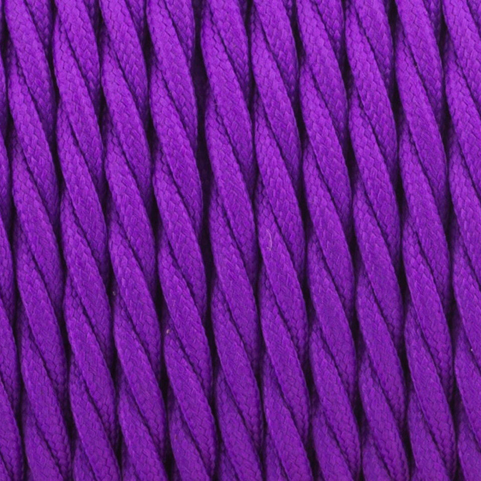 2 Core Twisted Fabric Cable 0.75mm – 1 m to 4 m - Purple, 2 m