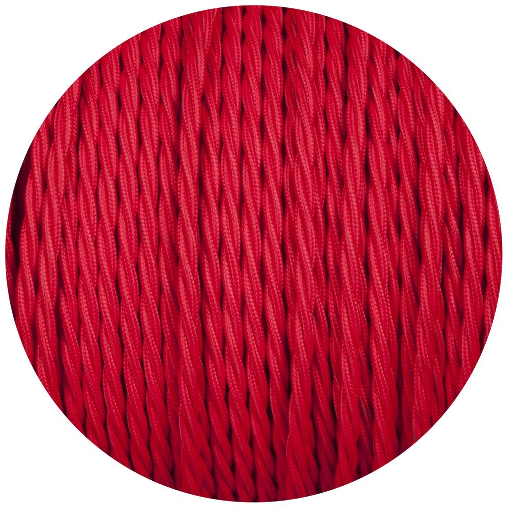 2 Core Twisted Fabric Cable 0.75mm – 1 m to 4 m - Red, 1 m