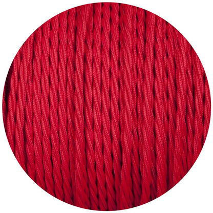 2 Core Twisted Fabric Cable 0.75mm – 1 m to 4 m - Red, 1 m