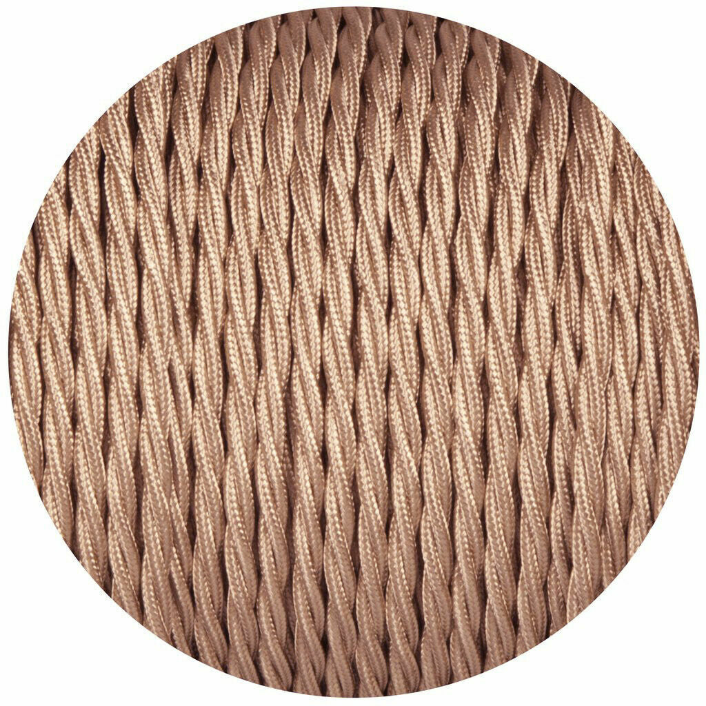 2 Core Twisted Fabric Cable 0.75mm – 1 m to 4 m - Rose Gold, 1 m