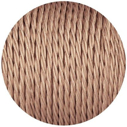 2 Core Twisted Fabric Cable 0.75mm – 1 m to 4 m - Rose Gold, 3 m