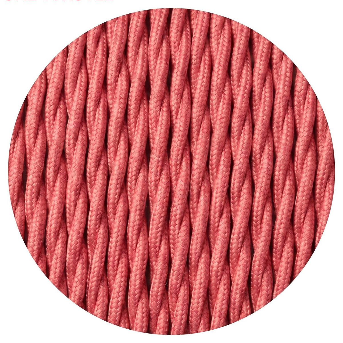 2 Core Twisted Fabric Cable 0.75mm – 1 m to 4 m - Rose Pink, 3 m