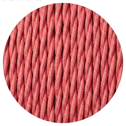 2 Core Twisted Fabric Cable 0.75mm – 1 m to 4 m - Rose Pink, 3 m