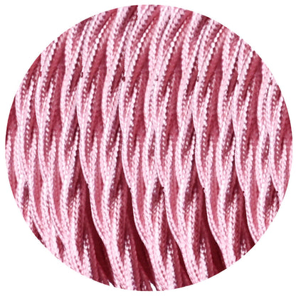 2 Core Twisted Fabric Cable 0.75mm – 1 m to 4 m - Shiny Pink, 1 m