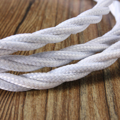 2 Core Twisted Fabric Cable 0.75mm – 1 m to 4 m - White, 2 m