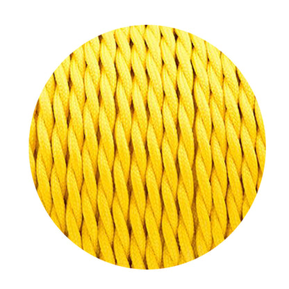 2 Core Twisted Fabric Cable 0.75mm – 1 m to 4 m - Yellow, 1 m