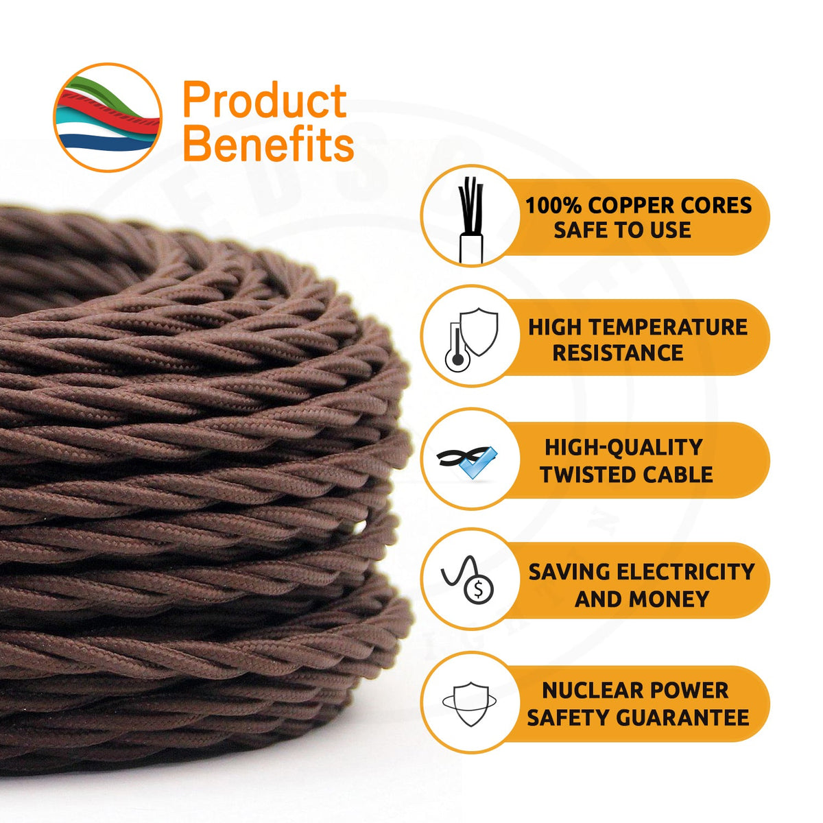 2 Core Twisted Fabric Cable 0.75mm – 5 m to 15 m - photo 12