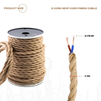 2 Core Twisted Fabric Cable 0.75mm – 5 m to 15 m - photo 3