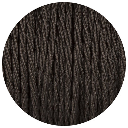 2 Core Twisted Fabric Cable 0.75mm – 5 m to 15 m - Black, 8 m