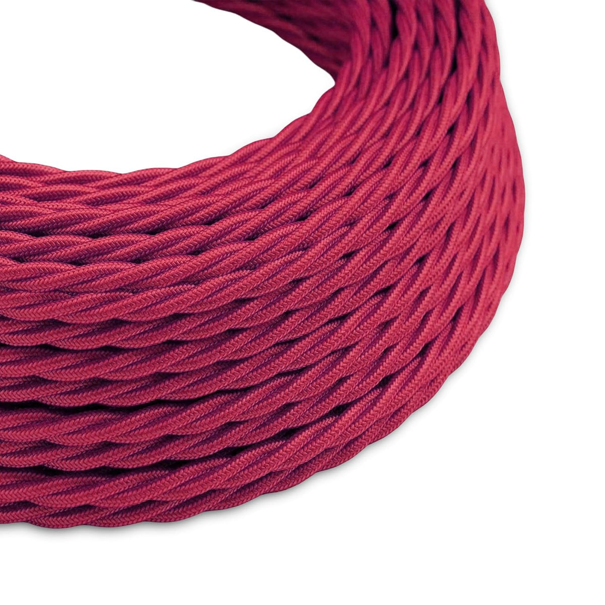 2 Core Twisted Fabric Cable 0.75mm – 5 m to 15 m - Burgundy, 5 m