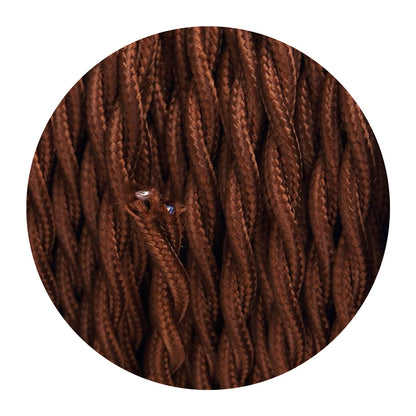 2 Core Twisted Fabric Cable 0.75mm – 5 m to 15 m - Dark Brown, 10 m